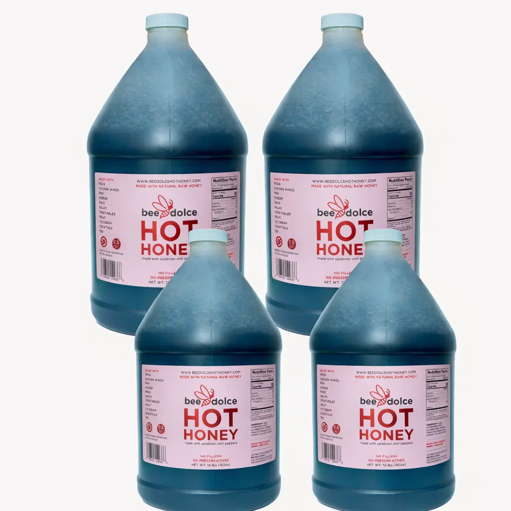 Hot Honey 12 lb Gallon (4 Pack) - Ace Distro Bee Dolce Hot Honey