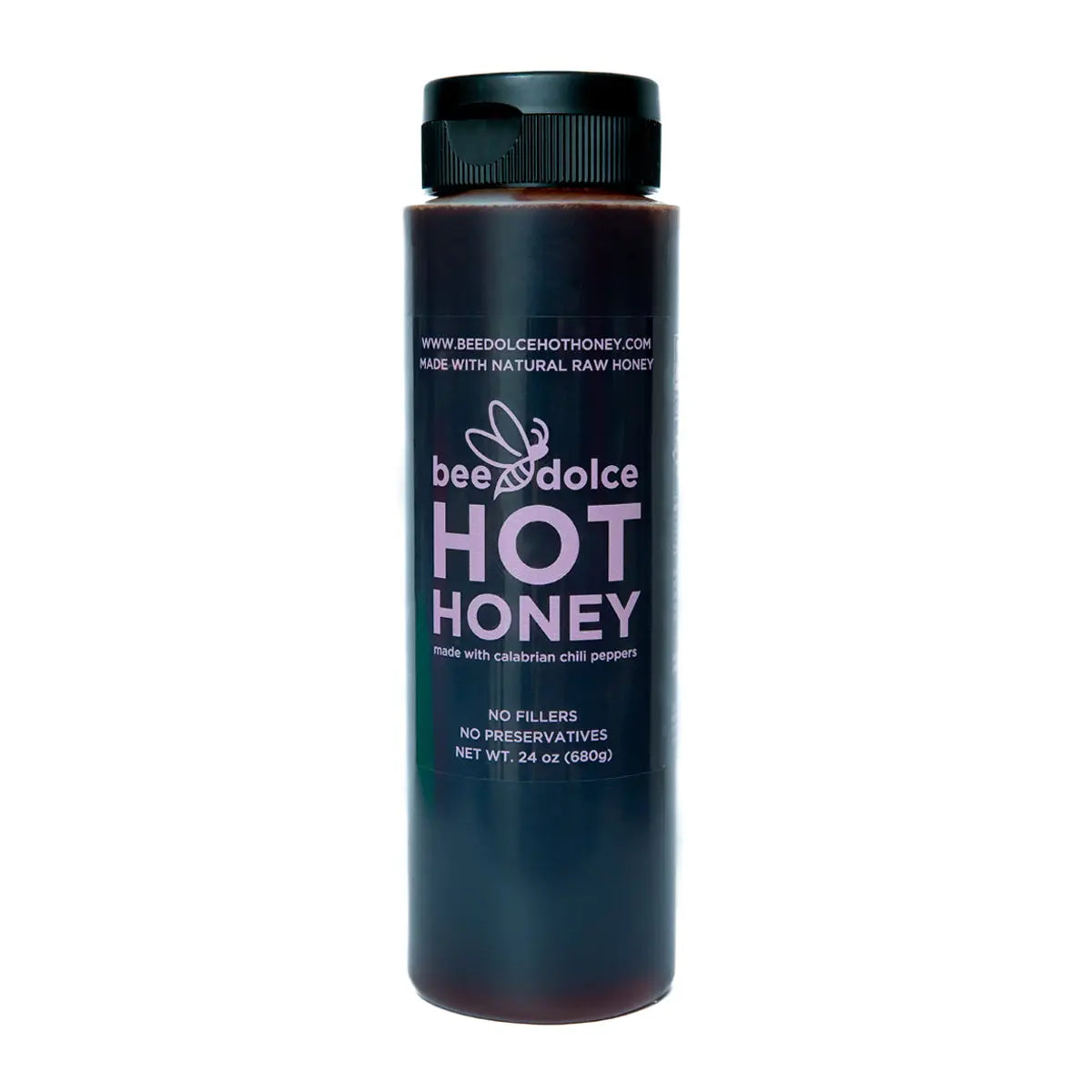 Bee Dolce Hot Honey, 24oz. Chef's Bottle, Frontal